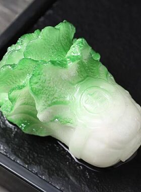 中式大号可养白菜摆件茶桌百财茶玩创意茶道配件蟾蜍个性饰品雕刻