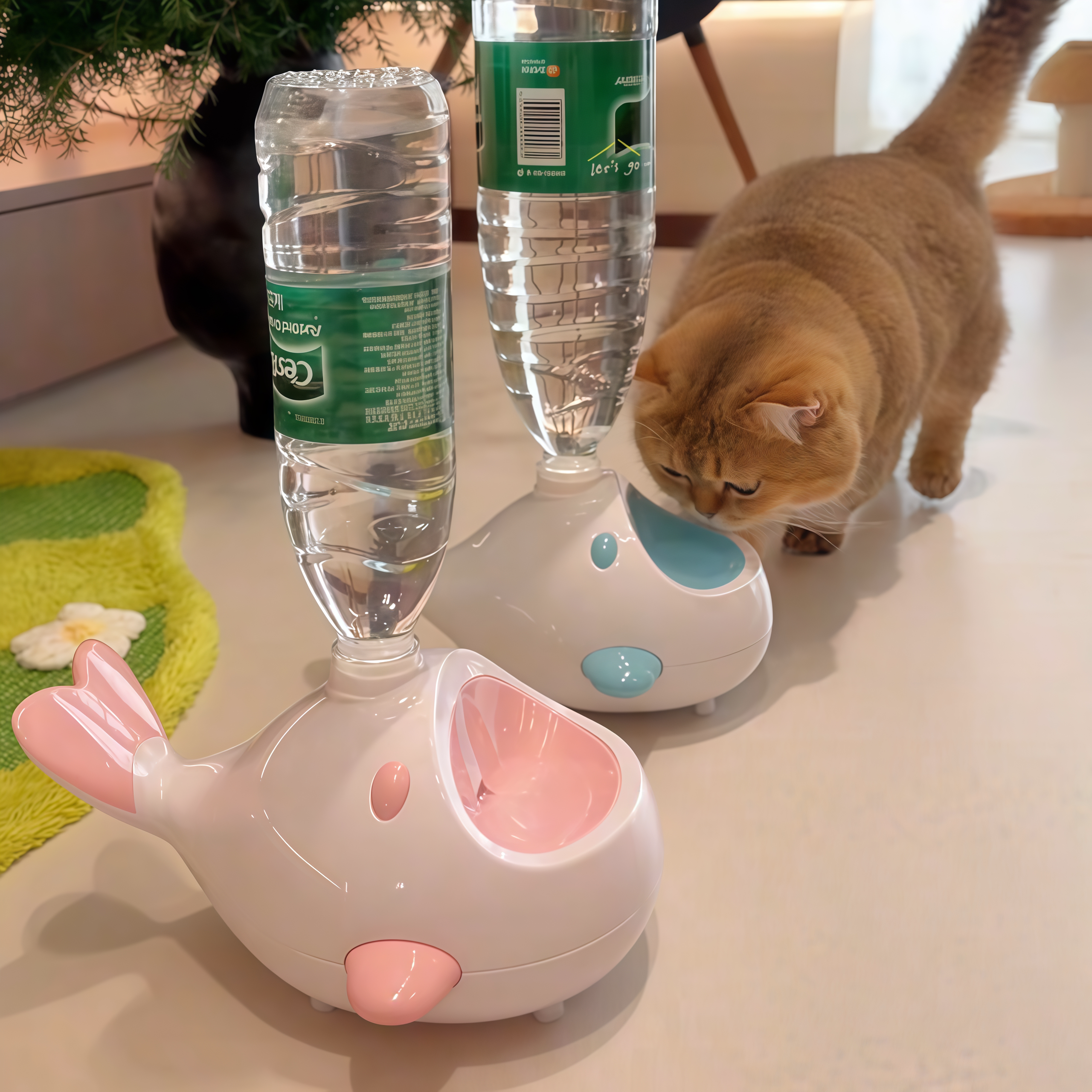 猫碗自动饮水器不插电自动加水便携活水不湿嘴宠物喝水机盆碗食具