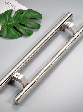 铝合金大门拉手灰色黑色有无框玻璃门不锈钢拉手肯德门门把手