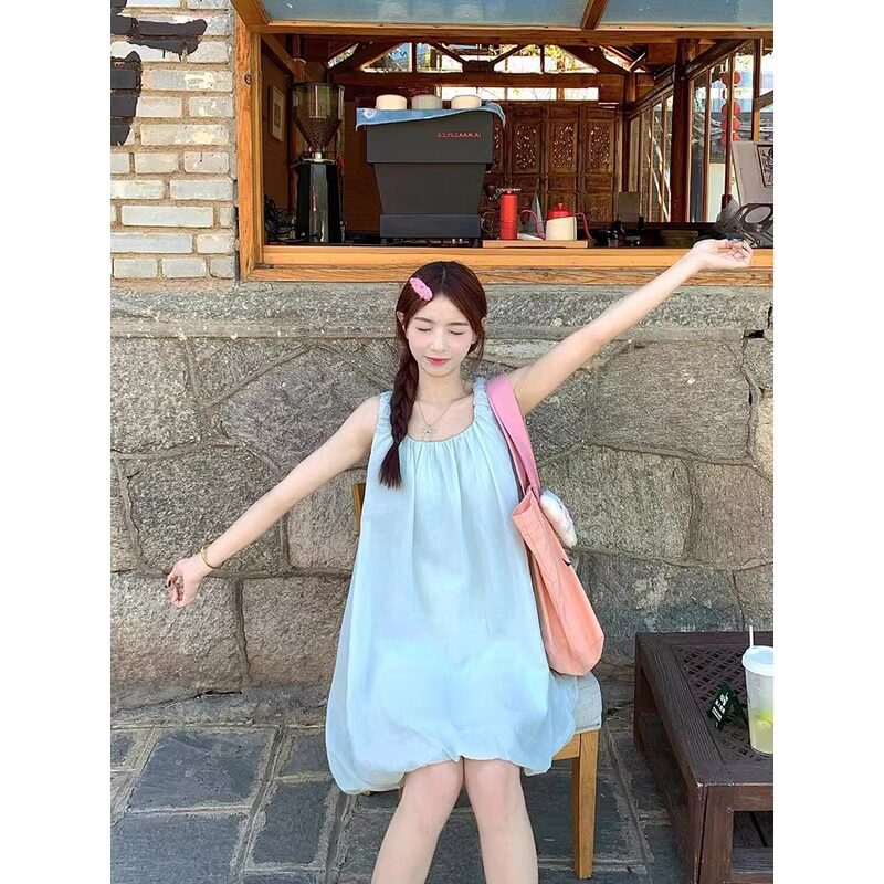 法式小众甜美气质显瘦百搭外穿春夏季吊带连衣裙2026子女新款清新