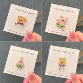 海绵宝宝胸针派大星可爱日系卡通别针动漫周边徽章领针包包配饰品