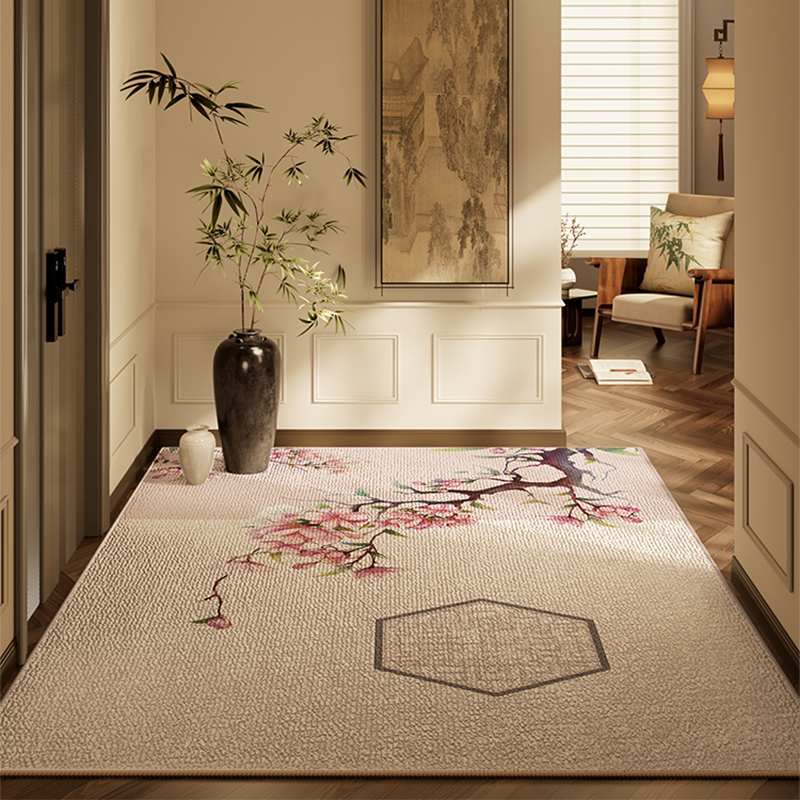 新中式入户门地垫宋代进门口脚垫玄关门垫耐脏防滑可裁剪客厅地毯