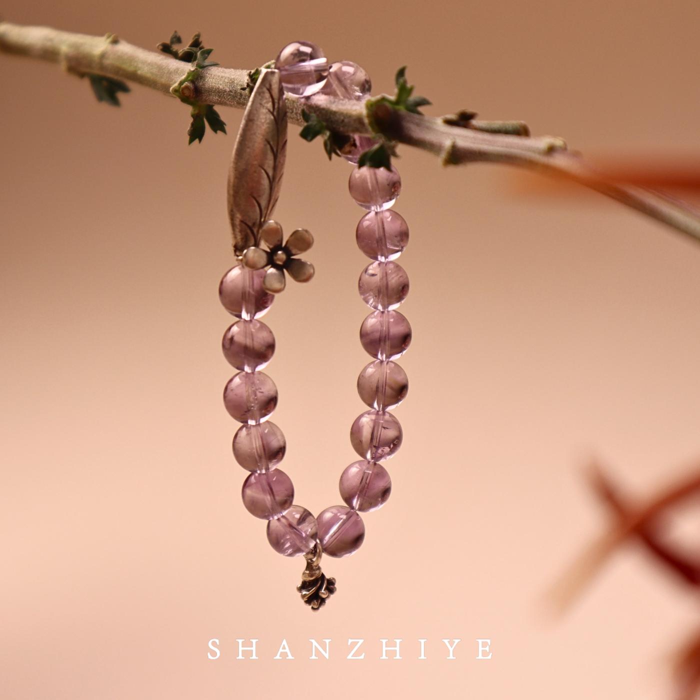 天然水晶手链巴西紫水晶手串小众