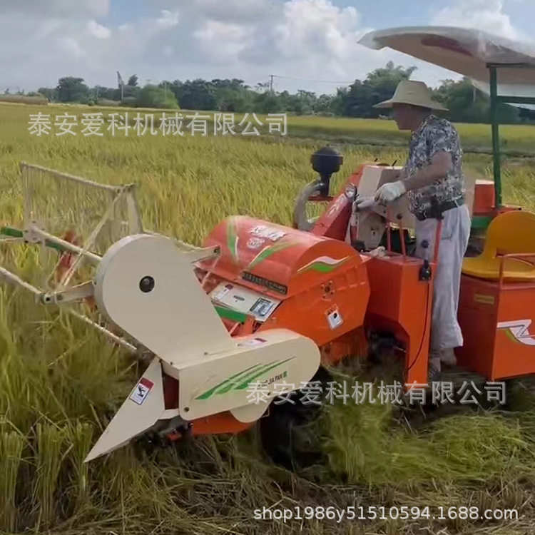 水稻联合收获机收割脱粒一体机履带式全喂入水田泥田用25马力柴