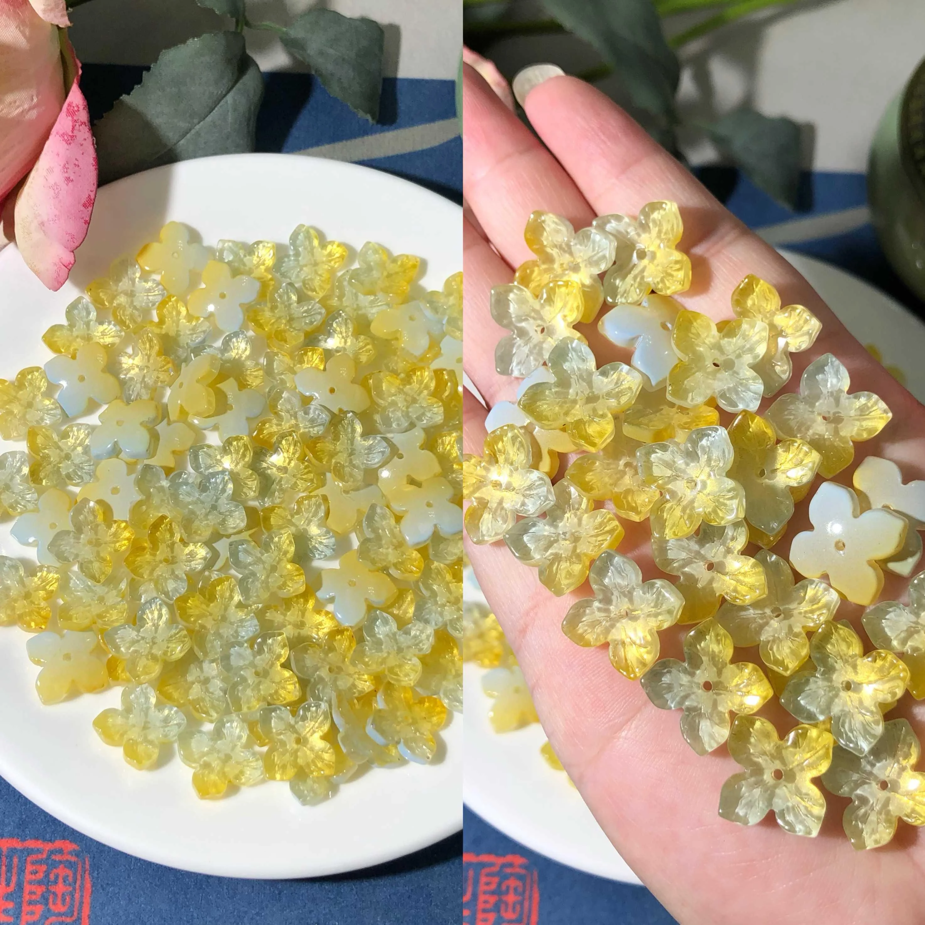 大号绣球花 琉璃小花 13.5m 50m颗装簪娘车挂古风diy手工材料新品