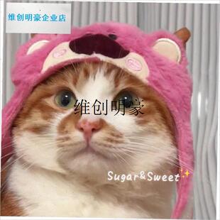 l大白鹅娃娃头套马m尔济斯鲷鱼烧猫咪头套宠物可爱小型犬搞怪道具