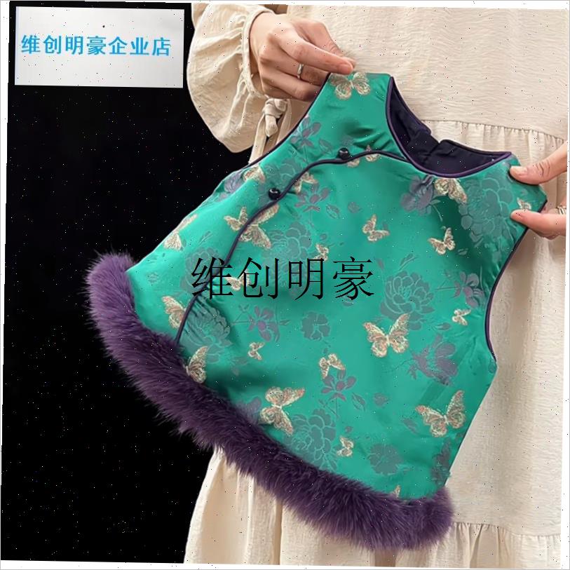 l国风宠物装秋冬狗狗国风缎面提花猫咪马甲O新中式坎肩背心旗袍裙