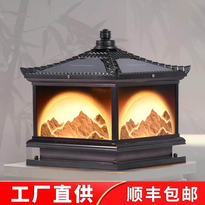 太阳能柱头灯柱子灯户外防水别墅庭院门柱灯家用大门围墙灯墙头灯
