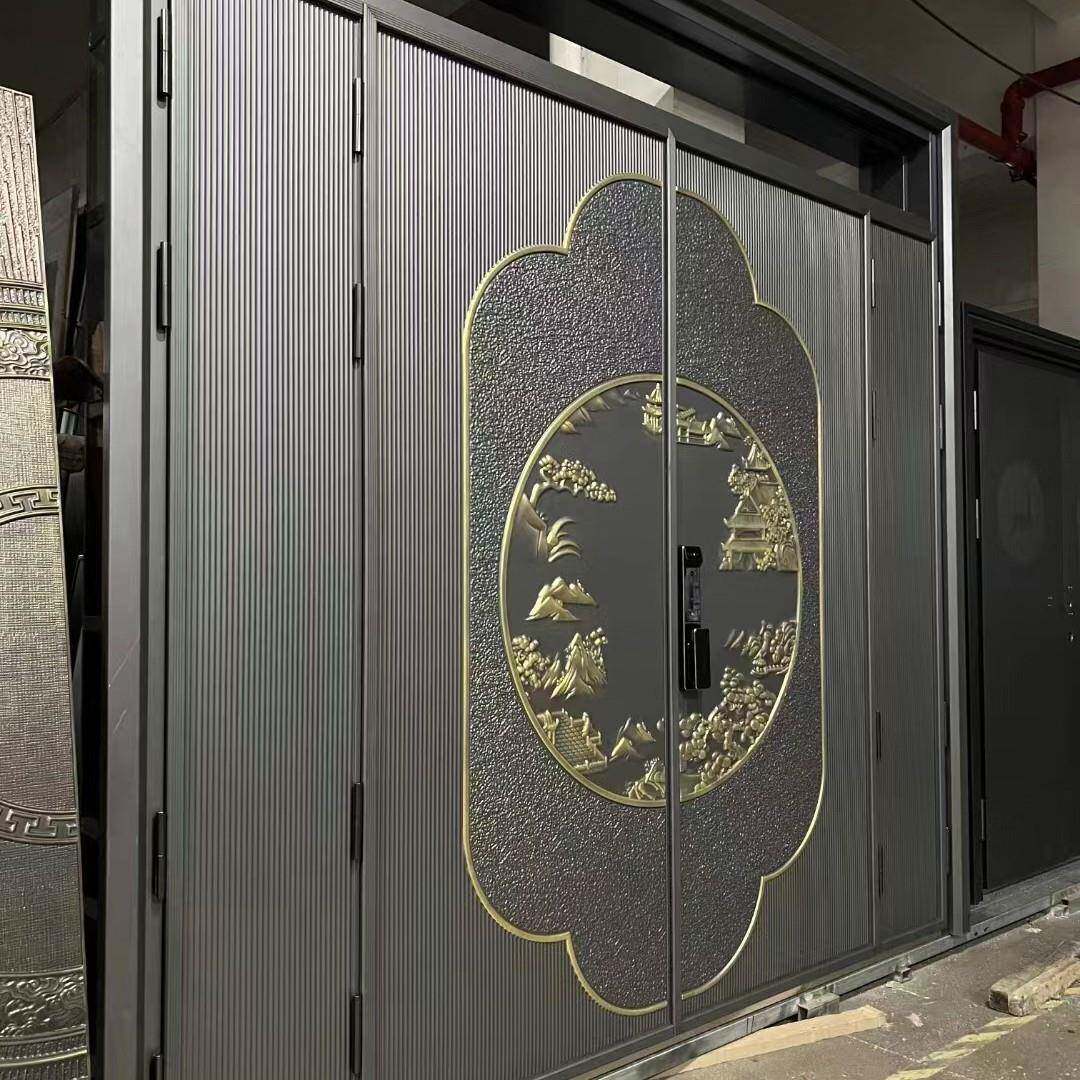 自建房入户门别墅入户门四扇门大门铸铝对开门防盗门家用四开门