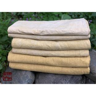 贵州彝族传统手工黄石染色茶席门帘染色布