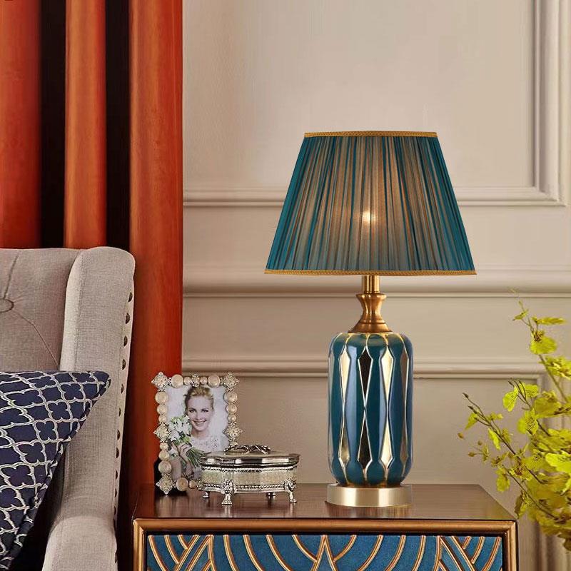 轻奢后现代台灯客厅卧室床头灯欧式简约温馨结婚陶瓷装饰可调光灯