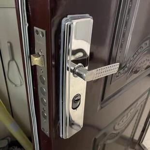 门把手锁芯入户木铁防盗门锁不锈钢大门锁具大铁门锁木门面板套装