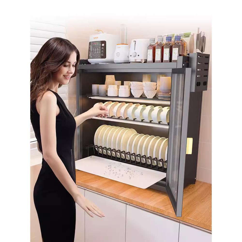 厨房多功能置物架多层台面刀架碗盘沥水架碗架家用碗柜碗筷收纳盒