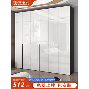 轻奢衣柜简约现代卧室家用柜子组合八门衣柜小户型租房环保大衣橱