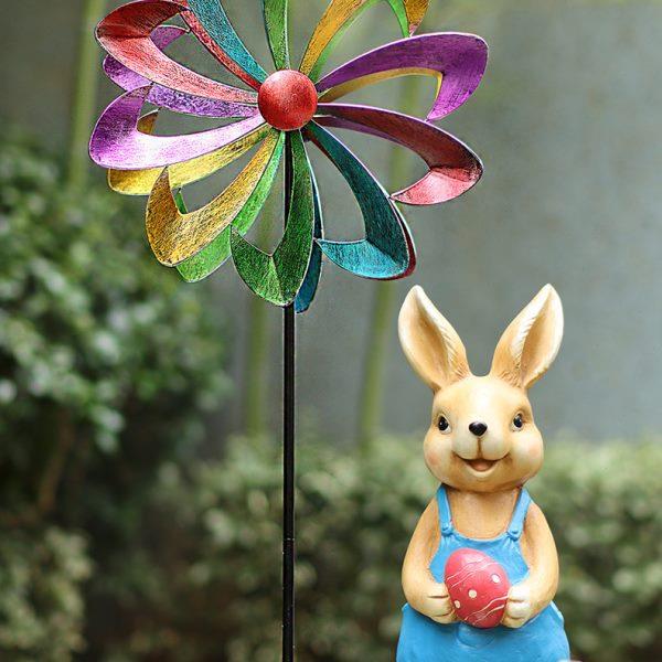 别墅子户外园艺七彩花园装饰阳台布置造景摆件铁艺院风车庭院草坪