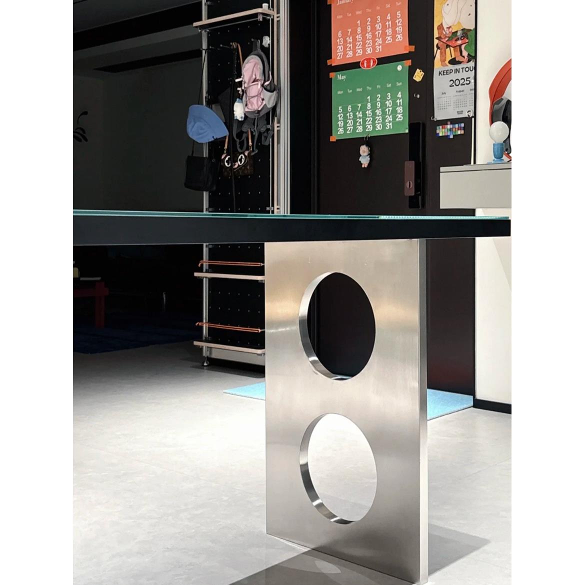 304不锈钢拉丝孔桌腿桌支架酒吧桌腿支撑框架包豪斯风格定制