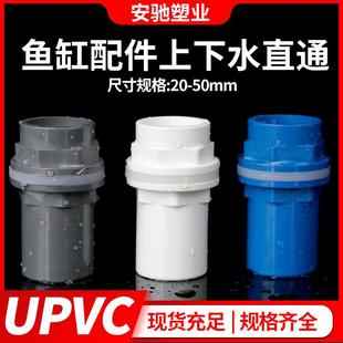 水箱防水接头溢流管加长内外丝牙接头水管配件 PVC鱼缸上下水接头
