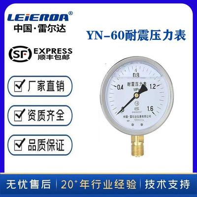 雷尔达仪表 YN60径向耐震压力表气压液压水压 1.6mpa 负压真空表