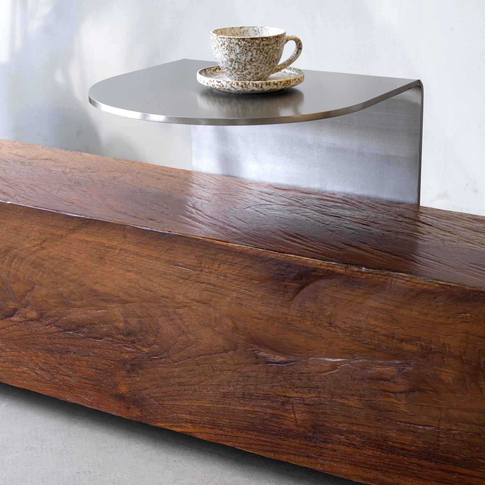 木有作为中古家具缅甸柚木原木长条凳木墩长凳茶几换鞋凳长木凳