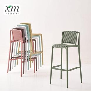 台用吧椅轻奢餐厅现代简约家用咖啡厅椅备靠背感高脚椅高级椅子岛