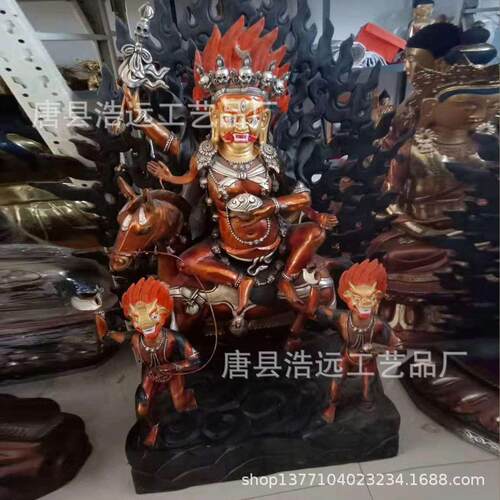 铸铜大威德金刚佛像 密宗时轮金刚铜像 四壁妙音佛母