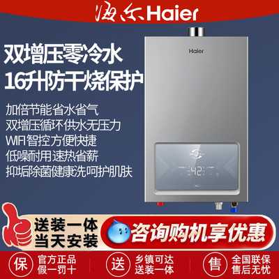 海尔双增压零冷水16升强排式防冻
