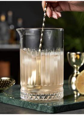 酒吧商店日式鸡尾酒搅拌杯子酒吧mixing glass玻璃刻花调酒搅拌杯