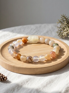 普陀山新款水晶貔貅多宝手串女天然黄发晶水晶手链送生日礼物2026