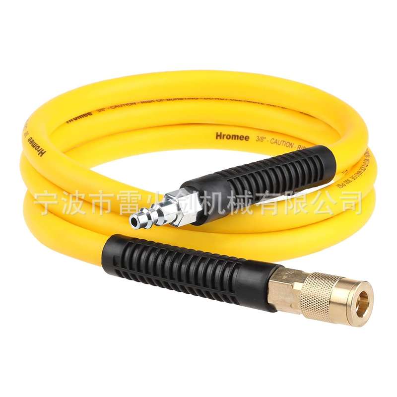 3/8PVC橡胶软管 带美式1/4NPT黄铜快速接头 空气压缩机气管软管