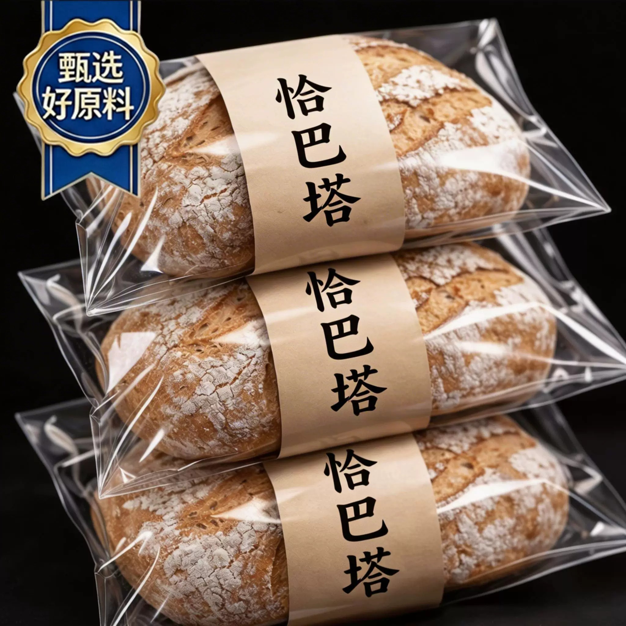 全麦恰巴塔无糖无油健身代餐早餐速食低脂全麦恰巴塔面包旗舰店