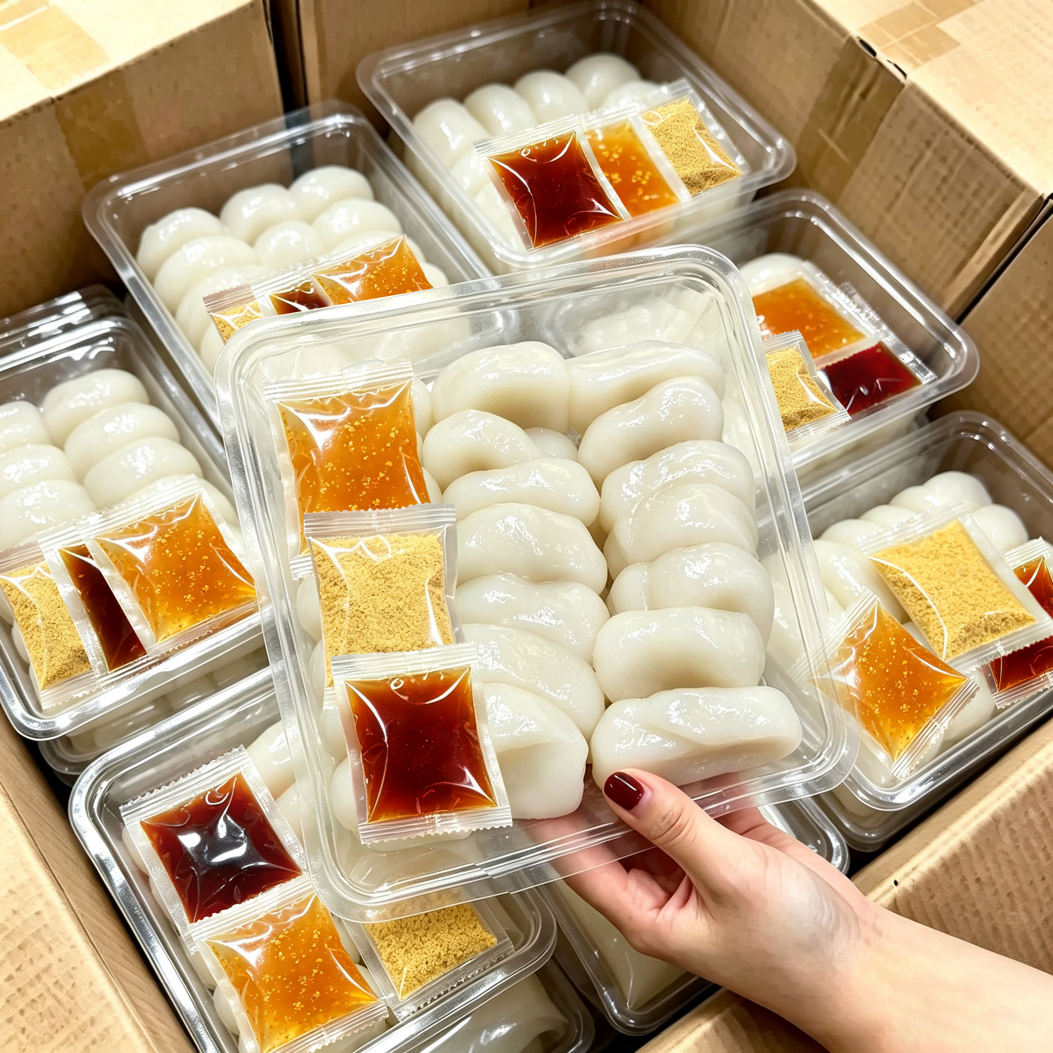 即食糯叽叽红糖糯米糍粑手工桂花沾粉麻糍冷吃年糕麻薯零食糕点