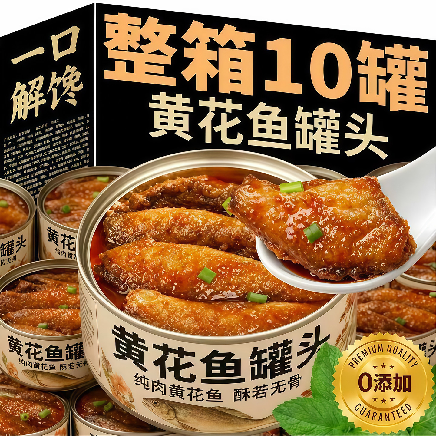 农科推荐五香黄花鱼罐头官方旗舰店小黄鱼酥罐头小吃零食下酒菜