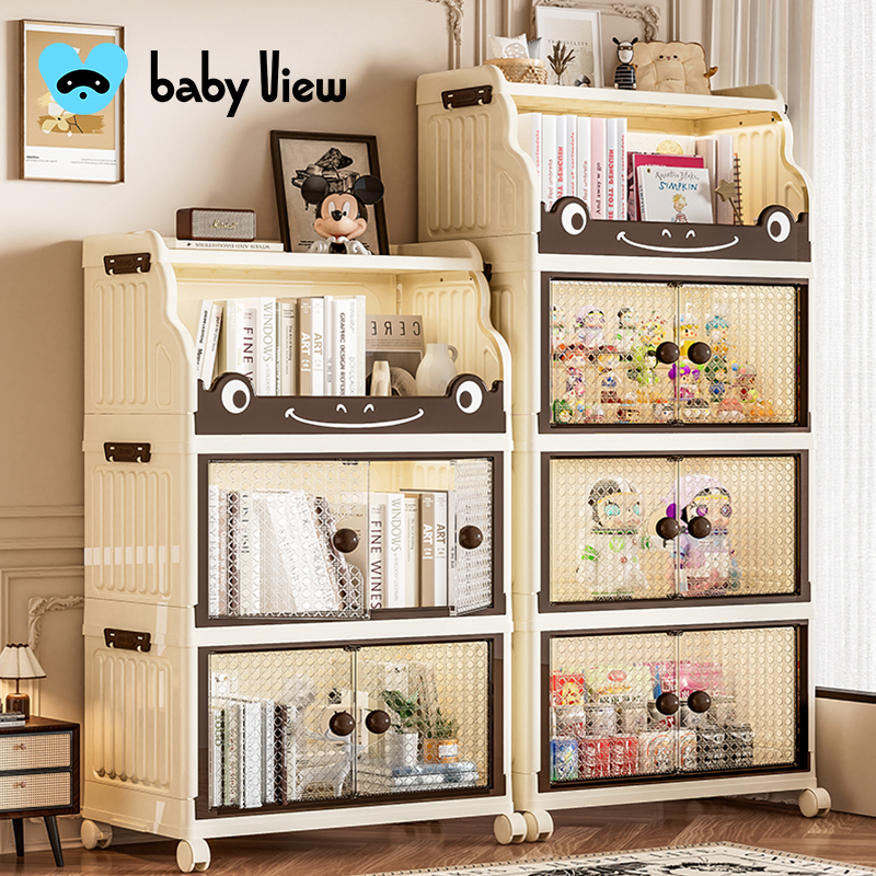 Babyview书本收纳置物架多功能可移动小推车整理架玩具零食储物柜