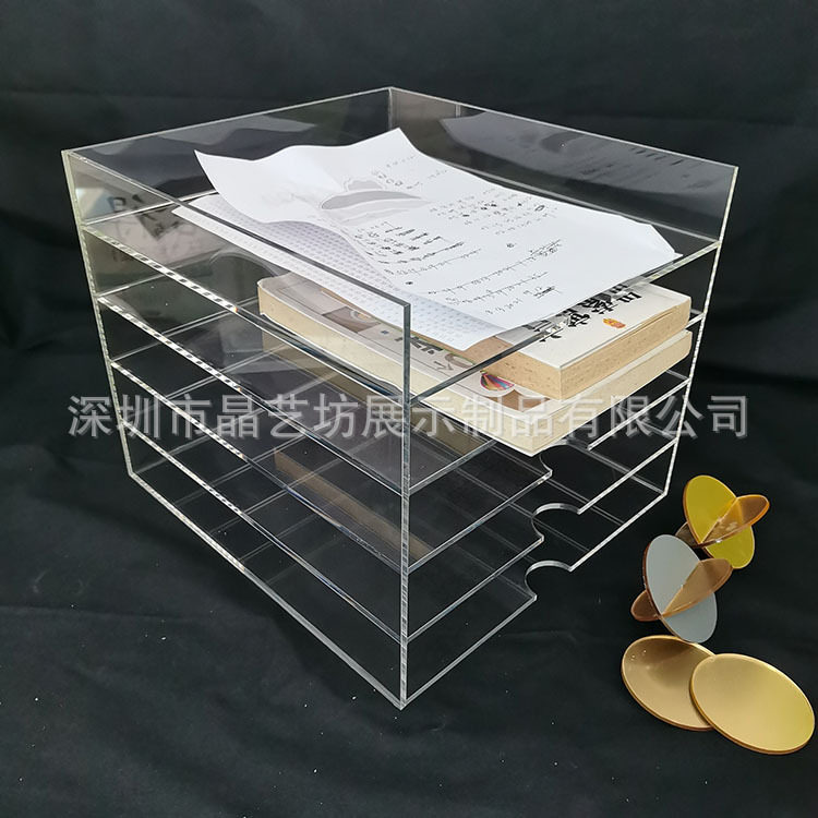 透明文件架多层置物架桌面收纳架资料架办公室整理书架简易桌面架
