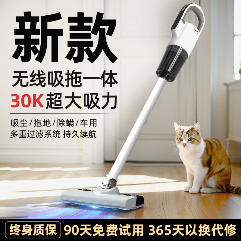 吸尘器家用大吸力无线小型手持吸拖车载三合一猫毛开荒保洁吸尘机