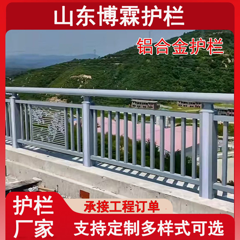 桥梁防撞护栏护河道景观灯光 铝合金护栏市政道路景观护栏图片