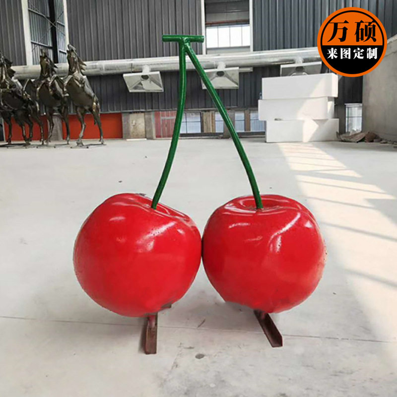 玻璃钢水果樱桃雕塑 种植采摘园景区瓜果蔬菜雕塑景观摆件可制作