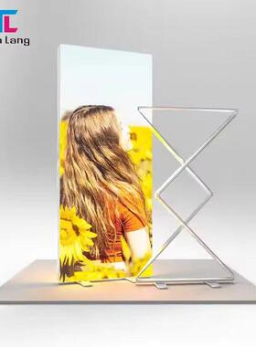 出口展会折叠背景墙落地双面展架LED卡布灯箱可携式SEG灯箱背景