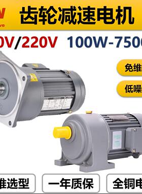 赛帷减速电机380V卧式200W/400W750W变频调速1500W立式齿轮减速机