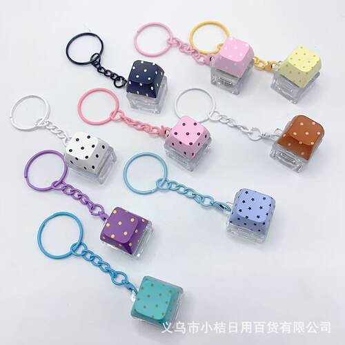 创意新品马卡龙1键波点蛇链帽解压玩具钥匙扣多巴胺解压