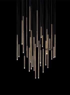 吊灯现代简约餐厅饭店包间包厢售楼部别墅挑空复式楼艺术灯具loft