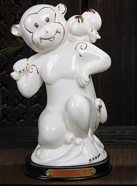 陶瓷十二生肖招财猴创意摆件镇宅招财风水摆设动物工艺礼品