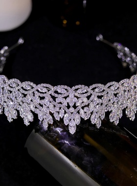 ASNORA CZ Diadema Bride Luxury Wedding Accessories Zircon C
