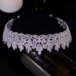 ASNORA CZ Diadema Bride Luxury Wedding Accessories Zircon C