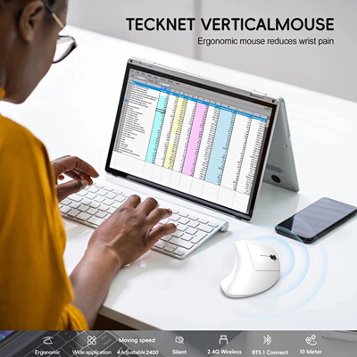 Vertical Ergonomic Gaming Mouse Wireless Rechargeable Gamer