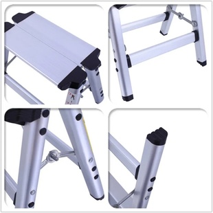 1 Step Stool Folding Ladder Aluminum Alloy Herringbone Ladd