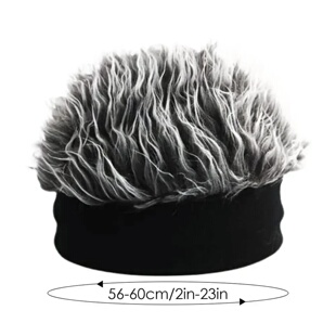 Mens Synthetic Short Hair Caps Wig Hats Hip Hop Skull Beani