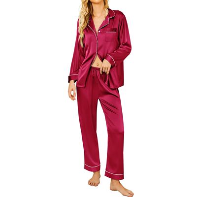 Women Pajamas Sets Sexy Silk Polyester Women Pijama Sets Sle