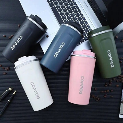 380/510ML Travel Stainless Steel Coffee Cup Thermal Mug Lea