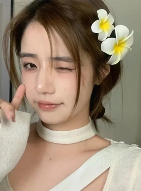 1-10pcs Plumeria Flower Hair Clips For Women Hairpins Girls